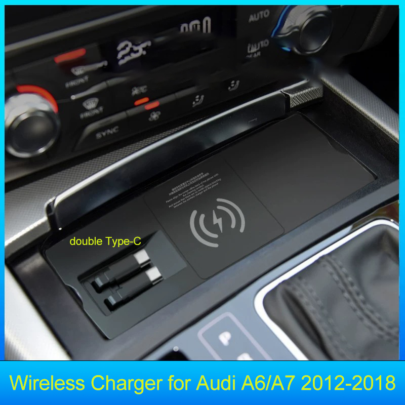Wireless Charging Pad - Audi için A6L A7 C7 Kablosuz