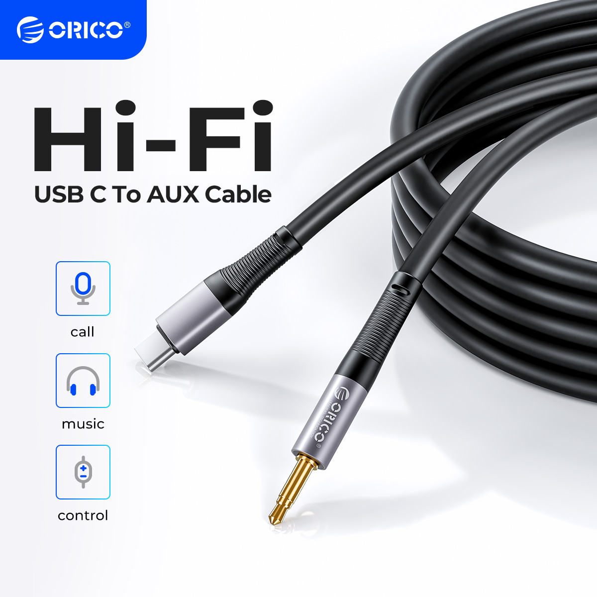 Wired Earphone Lightning - ORICO USB C 3.5mm ses Aux