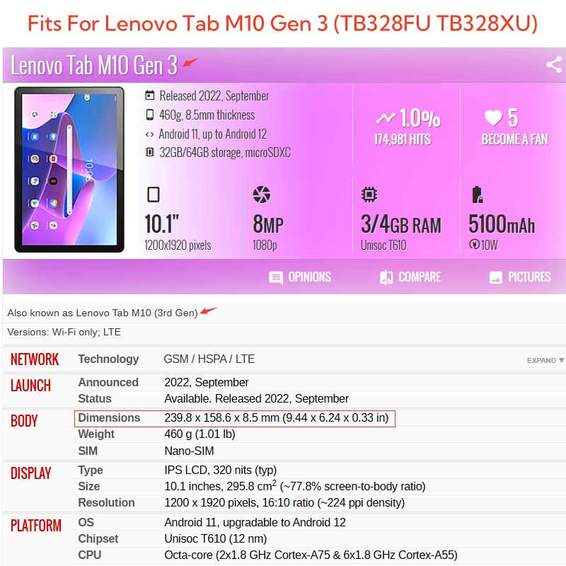 Lenovo Tab için M10 3rd Gen 10 - Lenovo Tablet M11 Accessories incelemesi ve fiyatı
