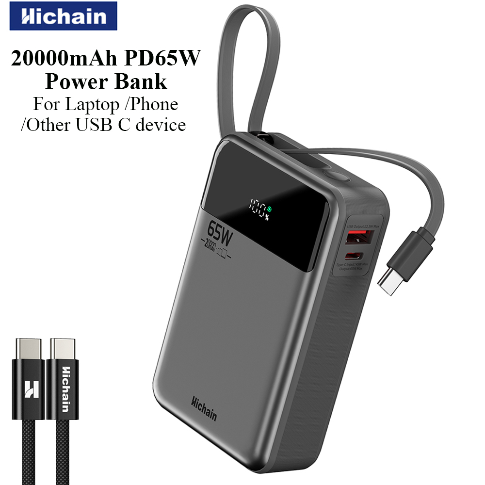 Hichain PD65W Powerbank 20000m - Wired Earphone Lightning incelemesi ve fiyatı